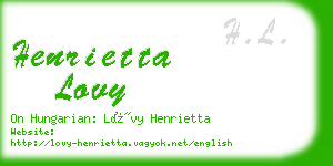 henrietta lovy business card